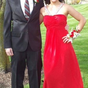 Morgan & Co Prom Dress- Cherry Red Color- Size 7/8
